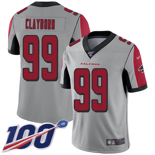 Atlanta Falcons Limited Silver Men Adrian Clayborn Jersey NFL Football #99 100th Season Inverted Legend